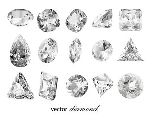 Сollection of different shapes vector diamonds