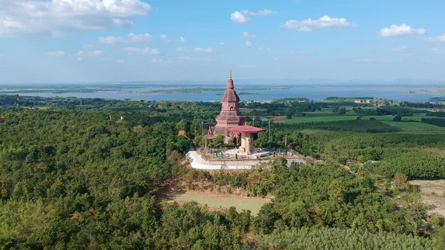 Amazing Thailand PHRA BUDDHA SAIYAT PHUKHAO Wat Putthanimit Pagoda , Wat Phu Khao Temple in Kalasin, Thailand.