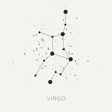 Star constellation zodiac virgo black white vector