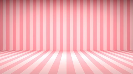 Striped candy pink studio backdrop with empty space for your content