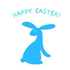 cartoon blue easterbunny. Use for web, stickers, icon or logo