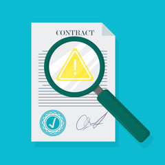 Contract in flat style, business concept, vector