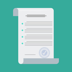 Contract in flat style, business concept, vector