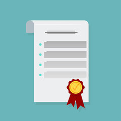 Contract in flat style, business concept, vector