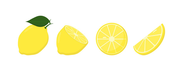 Fresh lemon fruits, in different condition, vector