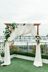 wedding ceremony, arch, outside