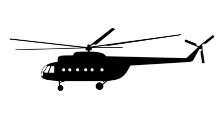 Helicopter of silhouette.