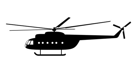 Helicopter of silhouette.