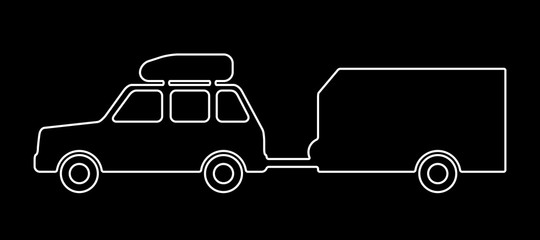 Passenger car with a trailer.