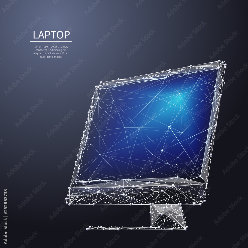 Poster monitor low poly color