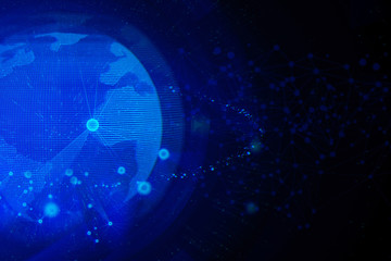 global ai hologram abstract futuristic network background illustration