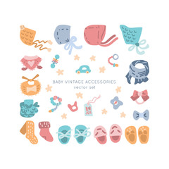 Newborn apparel vector set