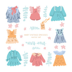 Newborn apparel vector set