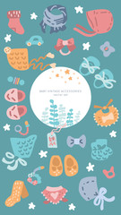 Newborn apparel vector set