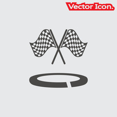 Racing flag icon isolated sign symbol and flat style for app, web and digital design. Vector illustration.