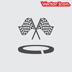 Deurstickers Racing flag icon isolated sign symbol and flat style for app, web and digital design. Vector illustration. © Best_Vector_Icon