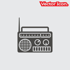 radio icon isolated sign symbol and flat style for app, web and digital design. Vector illustration.