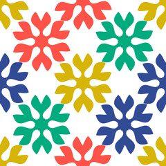 Bright seamless pattern with floral geometric ornament.