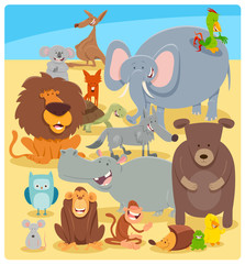 Obraz na płótnie Canvas cartoon animal characters group