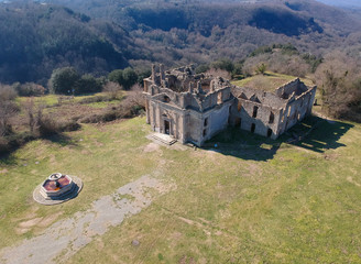aerial view of the ancient town Monterano