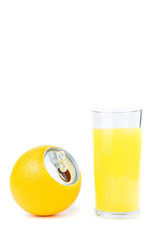 orange juice on white background