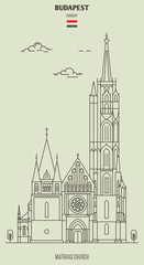 Obraz premium Matthias Church in Budapest, Hungary. Landmark icon