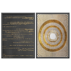 3D wall art, paintings with gold leaf	