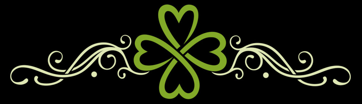 Celtic Knot Kleeblatt St Patricks Day Shamrock.Keltischer Knoten. Klee mit Tribal Tattoo Ornament. Irland Fans. Shamrock leaf Glücksbringer.  