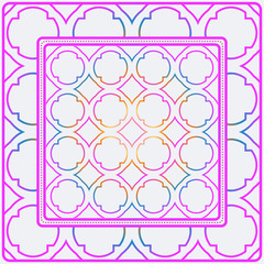 Design Print. The Pattern Of Geometric Ornament. Vector Illustration. The Idea For Design Prints For Neck Scarves, Carpets, Bandanas. Rainbow color