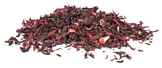 Dried hibiscus petals isolated