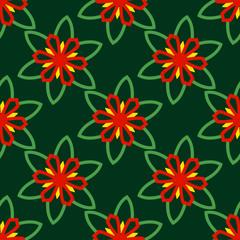 Bright pattern with floral geometric elements.