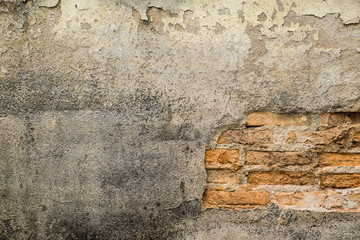 Old cement walls and bricks