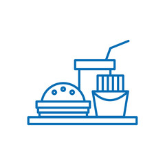Fast food line icon, outline vector sign