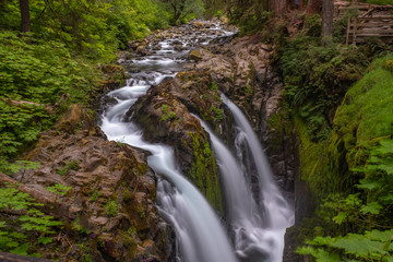 The famous and beautiful Sol Duc Falls at Olympic National Park, USA