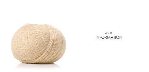 Knitting yarn pattern isolated on white background