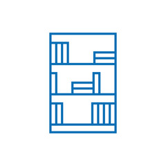 Bookcase household furniture line icon