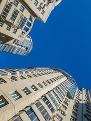 Multistory building. Apartments in the house. Facade.