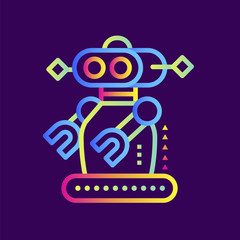 Outline icon Robotics. 3D Printing, modeling. Suitable for infographics, websites, print media and interfaces