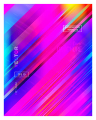 Abstract brochure cover design - Rainbow composition of diagonally geometric lines - EPS 10
