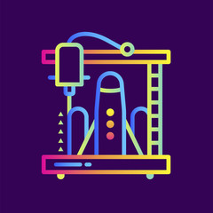 Outline icon 3D details for space. 3D Printing, modeling. Suitable for presentation, mobile apps, website, interfaces and print