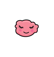 cute cloud kawaii face vector illustration design. Dreaming pink cloud