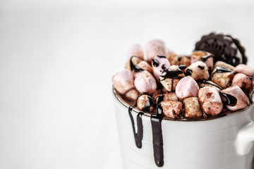 Cup of hot chocolate with marshmallows
