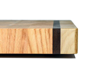 One wooden cutting Board on white background. Iisolate on white