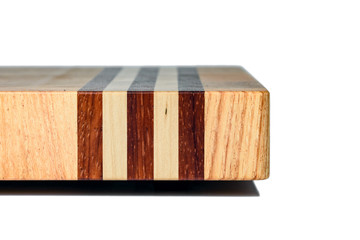 One wooden cutting Board on white background. Iisolate on white