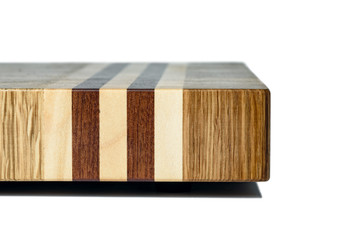 One wooden cutting Board on white background. Iisolate on white