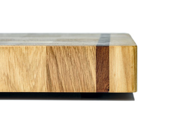 One wooden cutting Board on white background. Iisolate on white