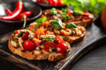 Assortment of traditional Italian bruschettas