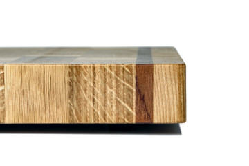 One wooden cutting Board on white background. Iisolate on white