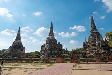 Wat Phra Si Sanphet, the old temple in Ayutthaya and a World Heritage Site.