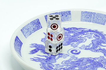 foul game dice on white background